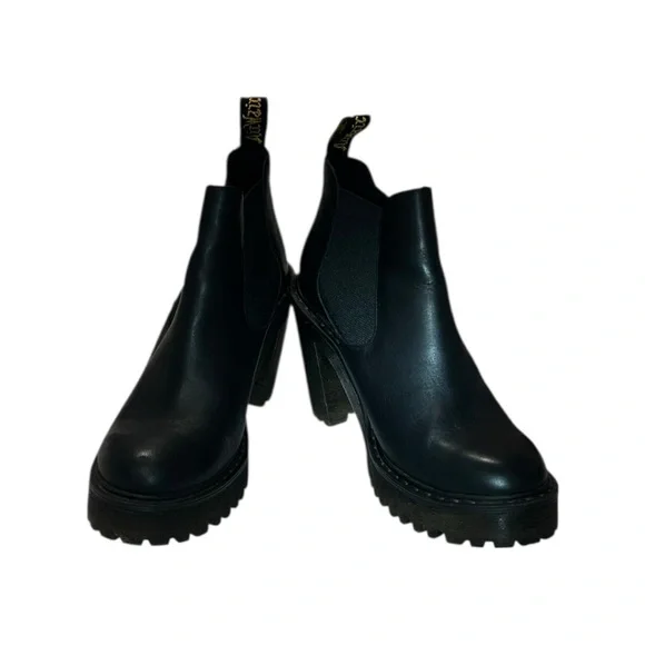 Dr Martens Woman Hurston Black High Heel Chelsea Ankle Boots - Picture 6 of 7